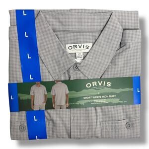 Orvis Men's Short Sleeve Tech Shirt - UPF30 - Quick Dry w/Sunglass Wipe - NWT L